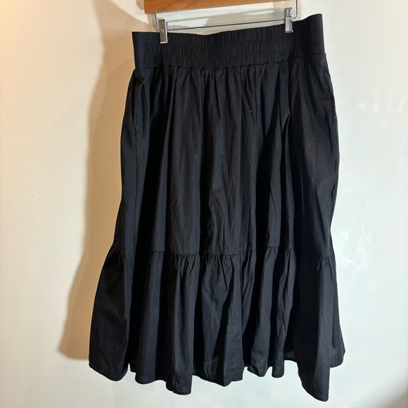 TORRID Sz 2 Midi Poplin Tiered Elasticized Waist Pockets Lined Skirt NEW W/ TAG - Picture 8 of 11